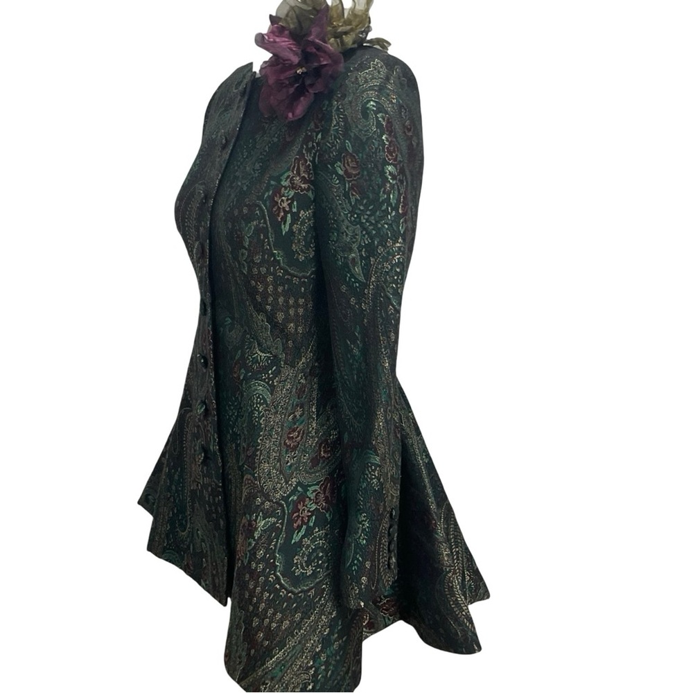 John Anthony Couture Green Paisley Evening Jacket - Picture 2 of 11
